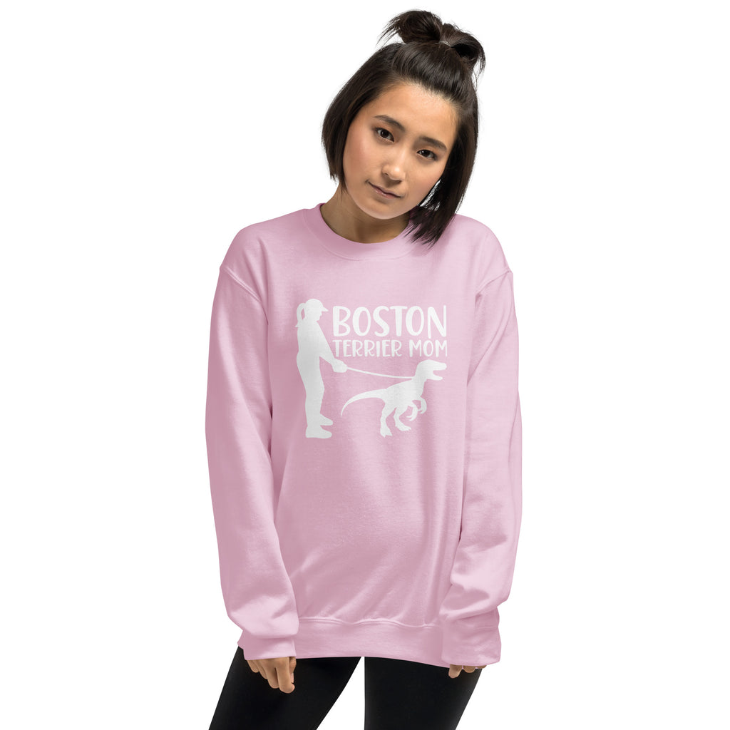 Boston Terrier Mom Dinosaur Sweatshirt