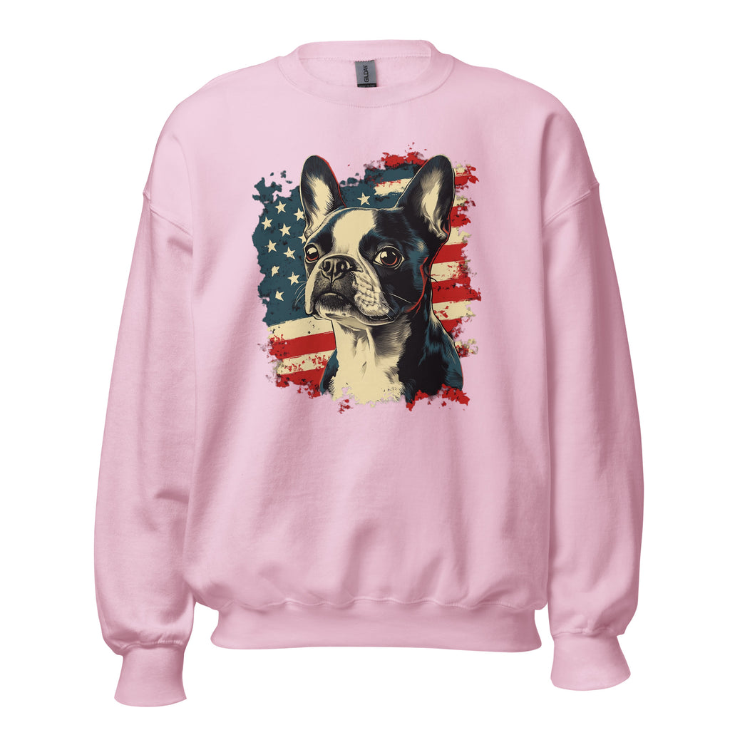 Patriotic Boston Terrier USA Flag Unisex Sweatshirt