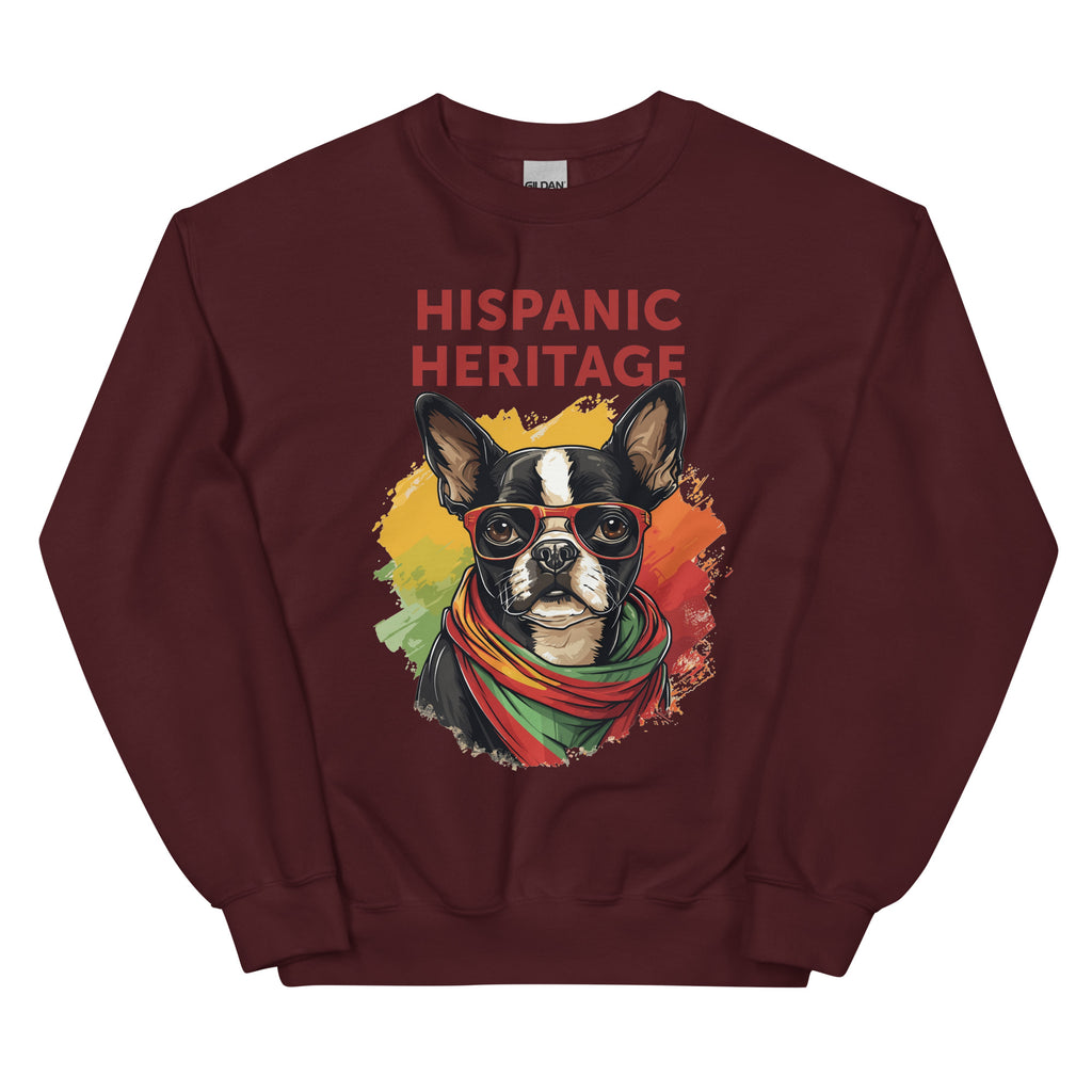 Hispanic Heritage Boston Terrier Dog Unisex Sweatshirt