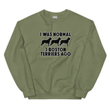 I Was Normal 3 Boston Terriers Ago Unisex Sweatshirt