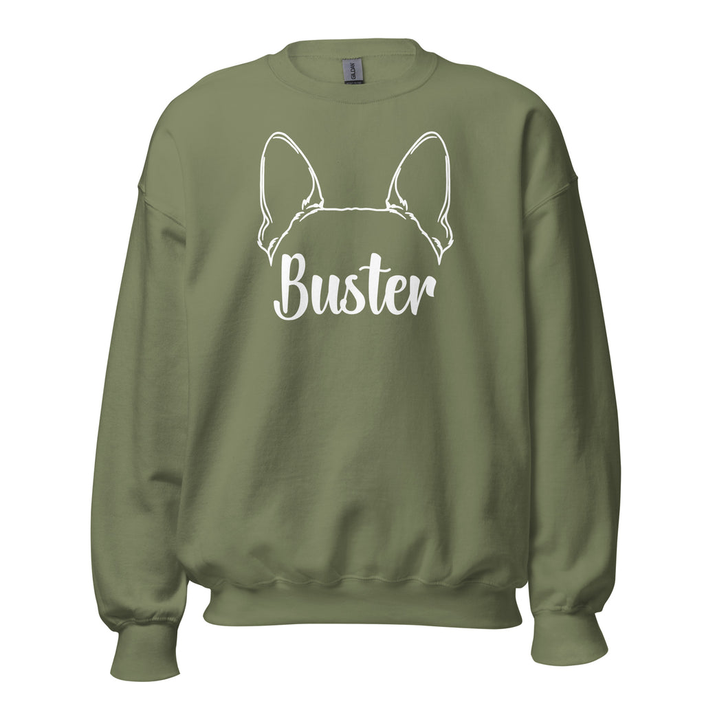 Big Ears With Boston Terrier Name - Custom Unisex Sweatshirt