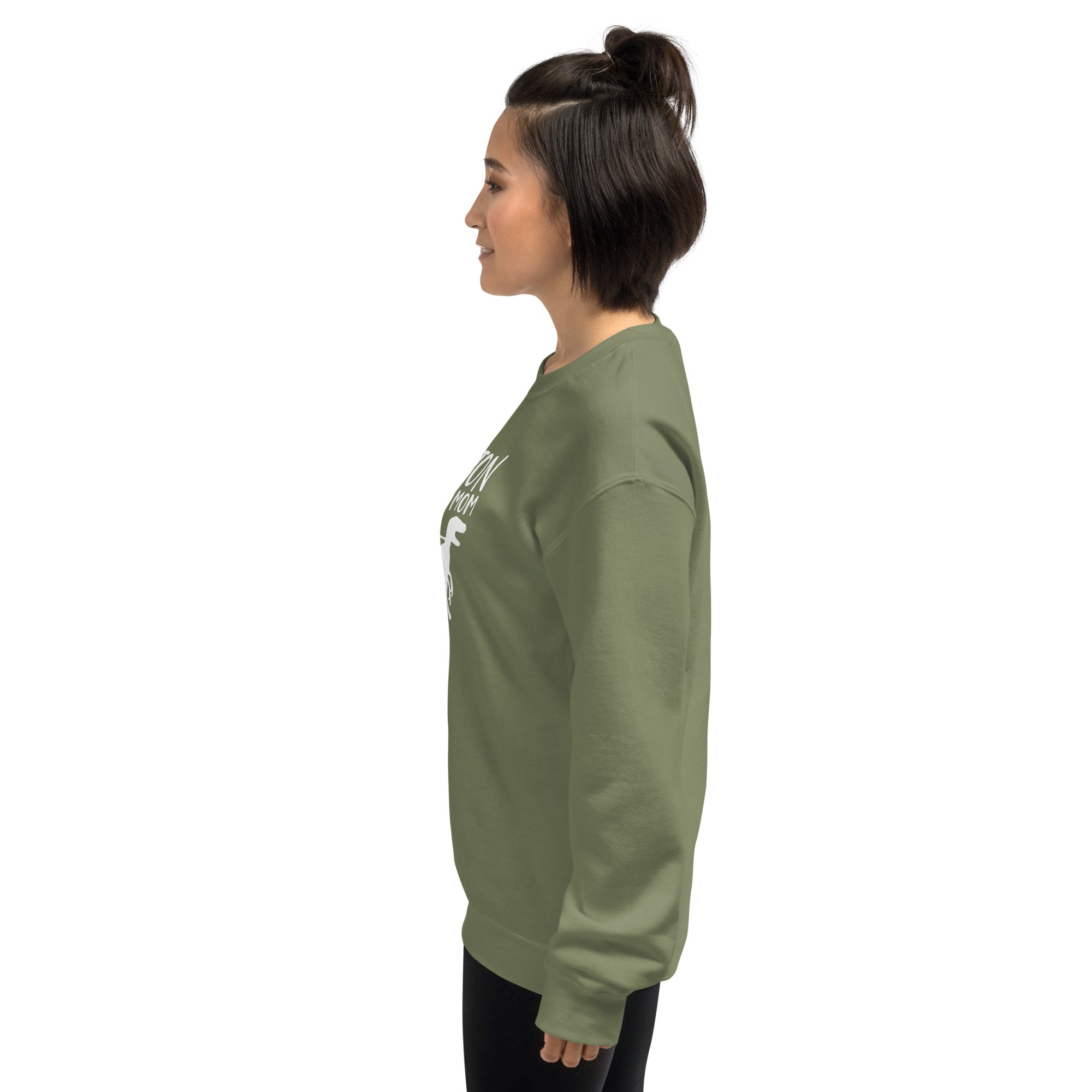 Boston Terrier Mom Dinosaur Sweatshirt