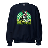 Boston Terrier Dog Running Free Unisex Sweatshirt