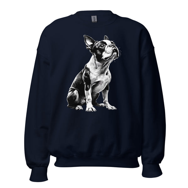 Boston Terrier Line Art Unisex Sweatshirt