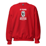 If Found I Belong To A Boston (Handle With Love) Unisex Sweatshirt . Red