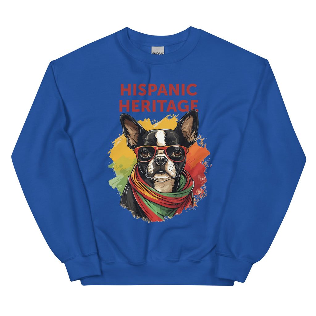 Hispanic Heritage Boston Terrier Dog Unisex Sweatshirt