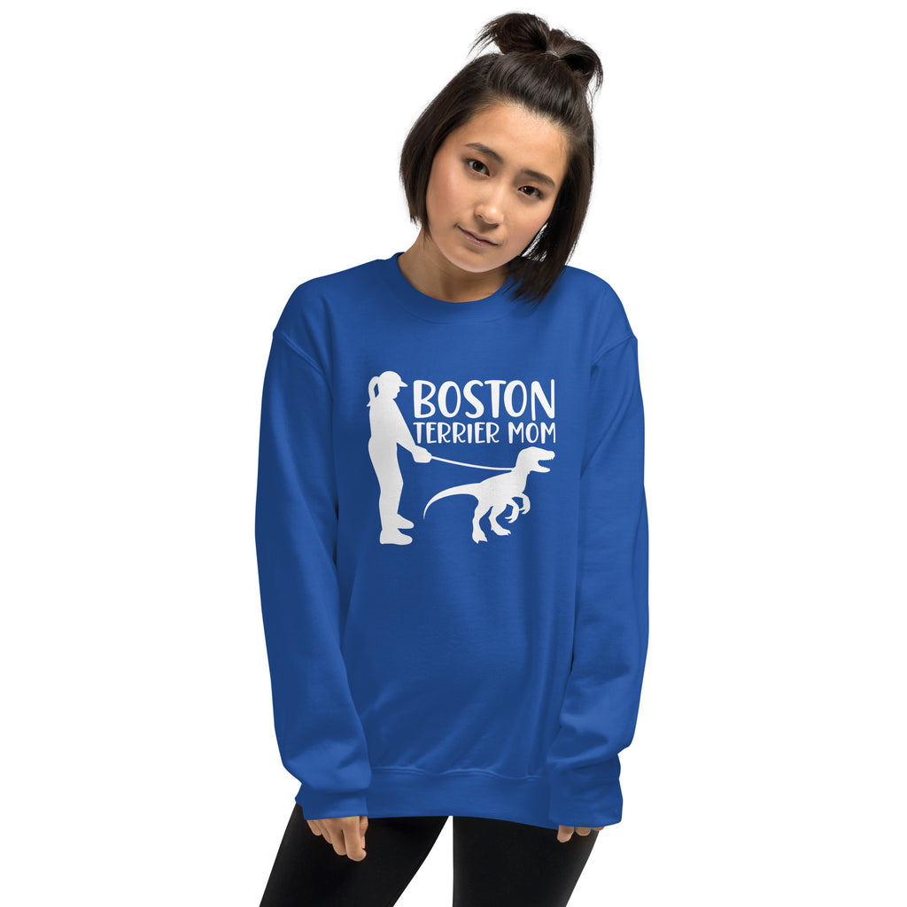 Boston Terrier Mom Dinosaur Sweatshirt