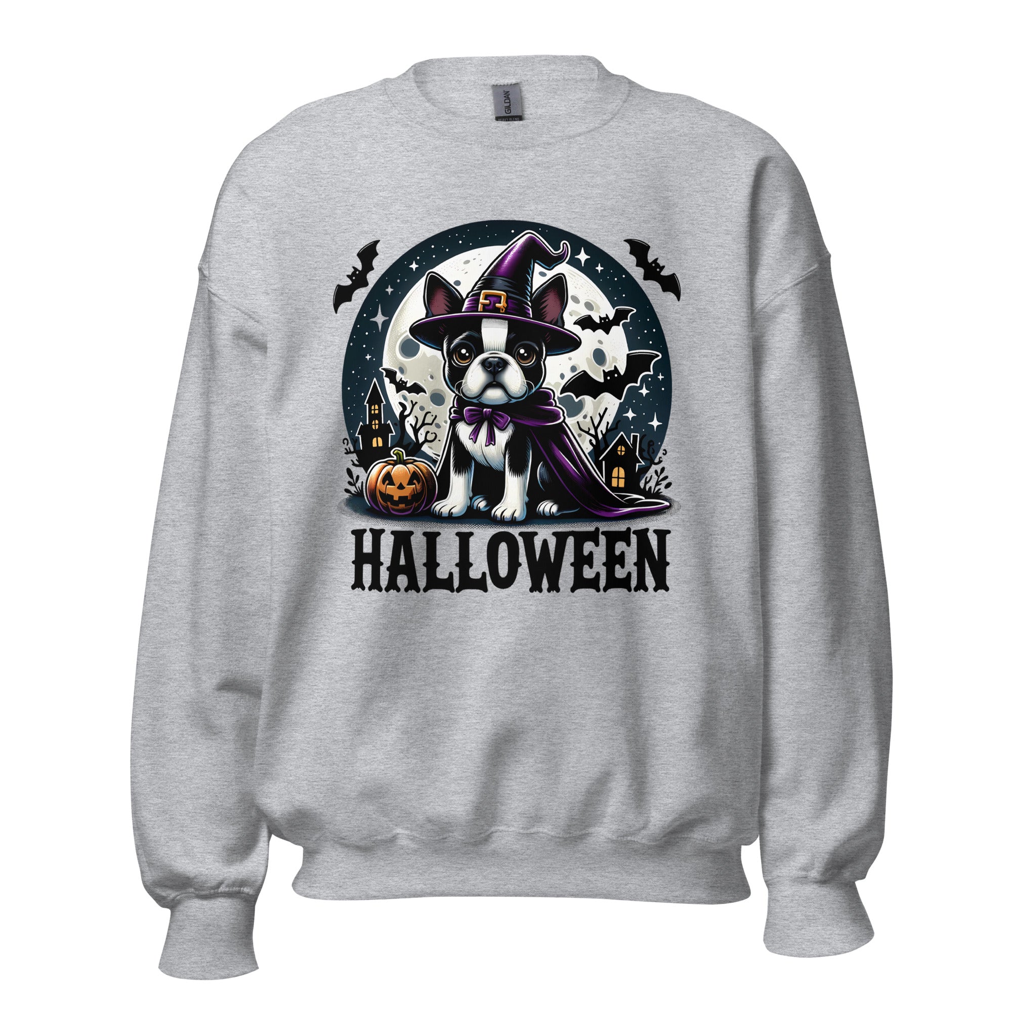 Halloween Witch Boston Terrier Unisex Sweatshirt