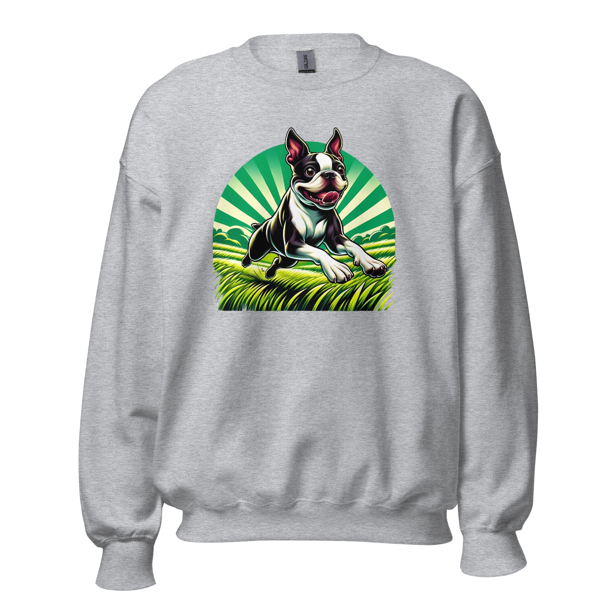 Boston Terrier Dog Running Free Unisex Sweatshirt
