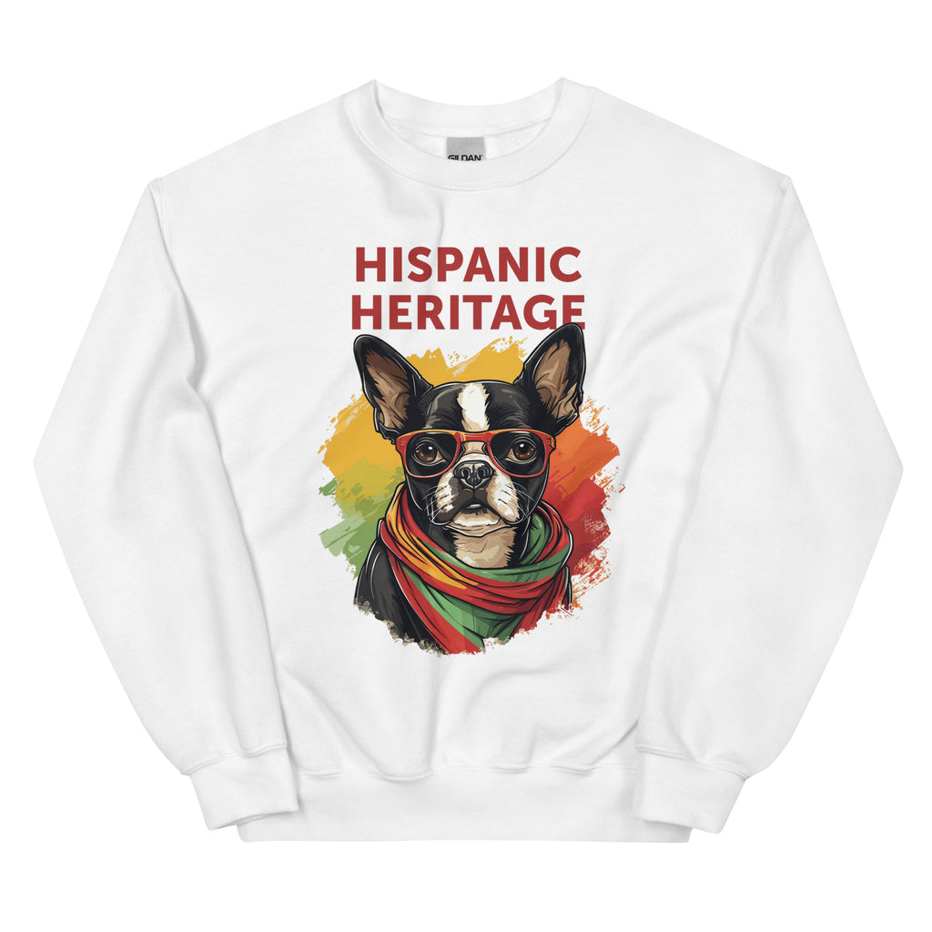 Hispanic Heritage Boston Terrier Dog Unisex Sweatshirt