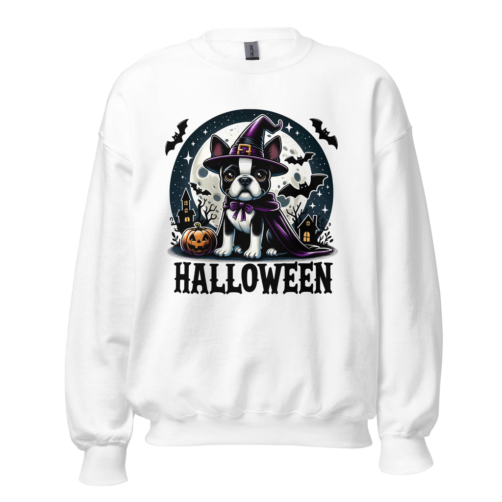 Halloween Witch Boston Terrier Unisex Sweatshirt