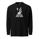 Rescue Dog Dad Garment-Dyed Heavyweight Long-Sleeve Shirt . Black