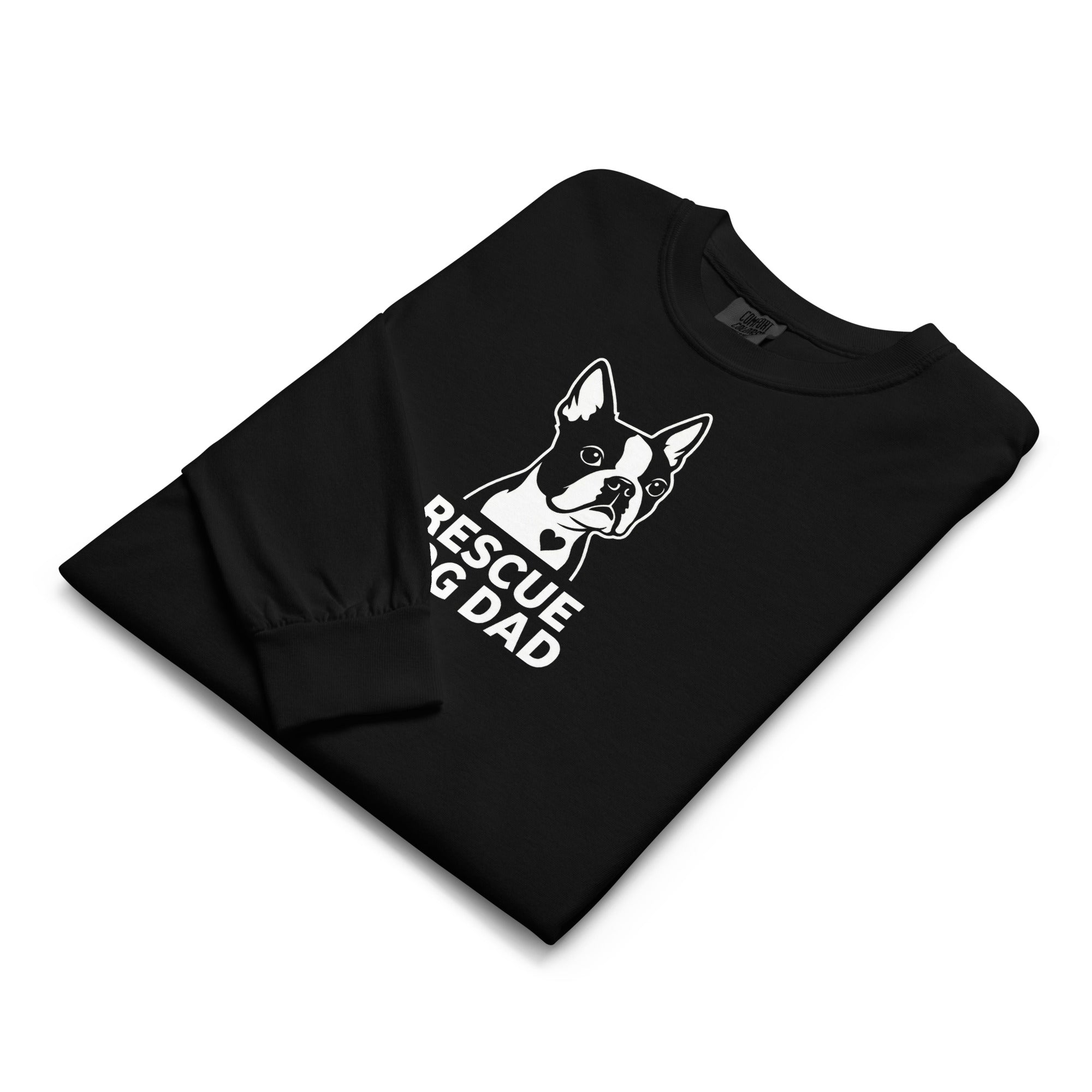 Rescue Dog Dad Garment-Dyed Heavyweight Long-Sleeve Shirt .