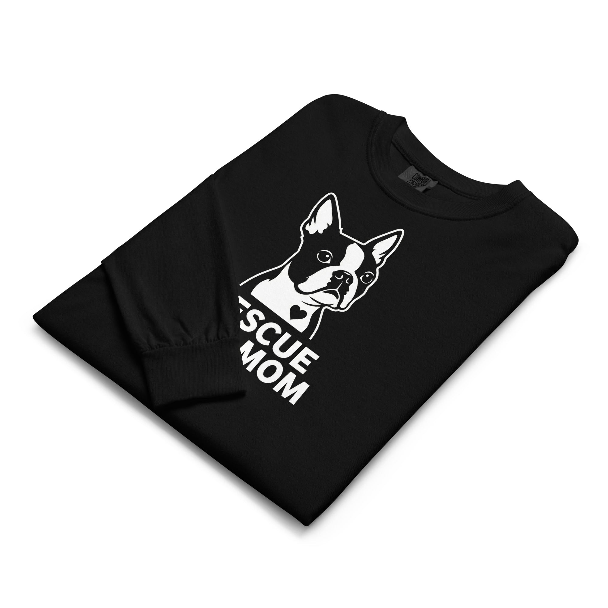 Rescue Dog Mom Garment-Dyed Heavyweight Long-Sleeve Shirt .