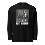 Built Different Strong Boston Terrier Dog Gym Workout Garment-dyed Heavyweight Long-Sleeve Shirt .