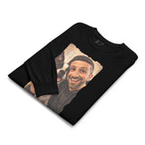 Custom Caricature Dog And Owner Portrait Garment-dyed Heavyweight Long-sleeve Shirt .