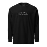 Just A Girl Who Loves Her Cavalier King Charles Spaniel Garment-dyed Heavyweight Long-sleeve Shirt . Black