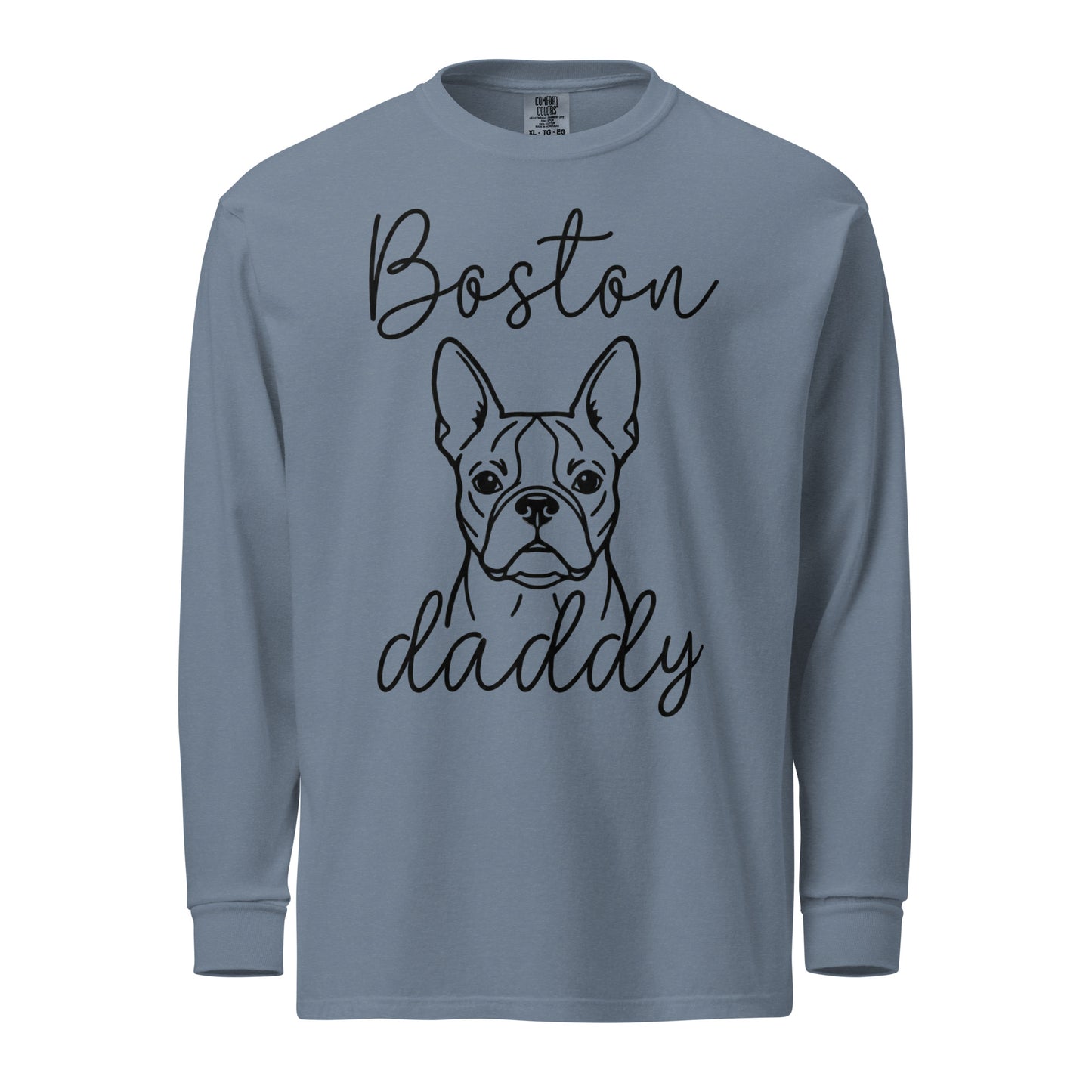 Boston Daddy Mode Garment-Dyed Heavyweight Long-Sleeve Shirt . Blue Jean
