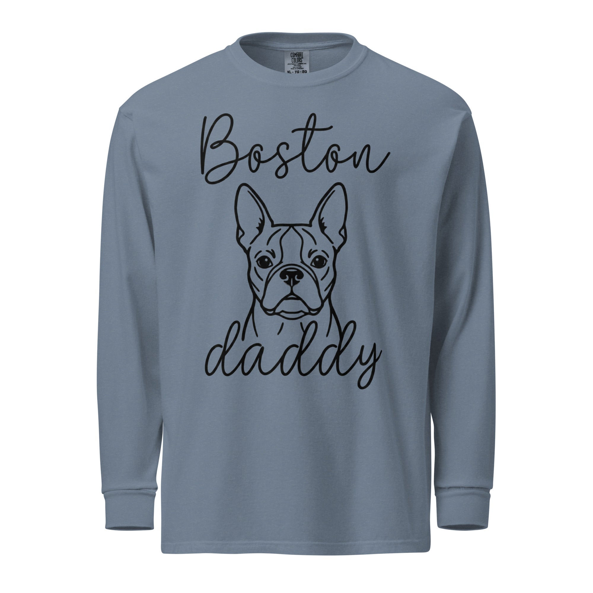 Boston Daddy Mode Garment-Dyed Heavyweight Long-Sleeve Shirt . Blue Jean