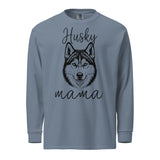 Husky Mama Mode Garment-dyed Heavyweight Long-sleeve Shirt . Blue Jean
