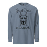 Great Dane Mama Mode Garment-dyed Heavyweight Long-sleeve Shirt . Blue Jean