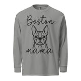 Boston Mama Mode Garment-Dyed Heavyweight Long-Sleeve Shirt . Grey