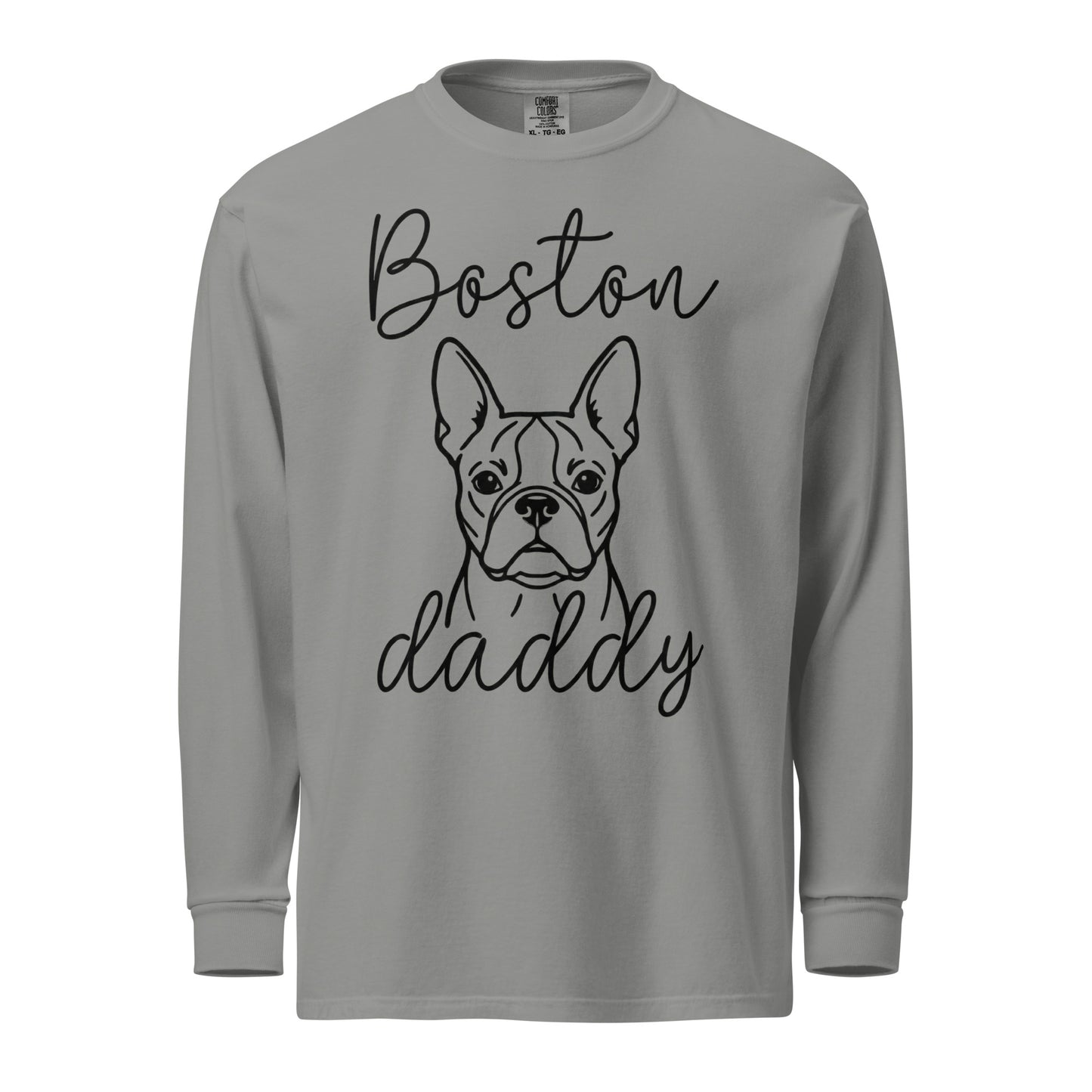 Boston Daddy Mode Garment-Dyed Heavyweight Long-Sleeve Shirt . Grey