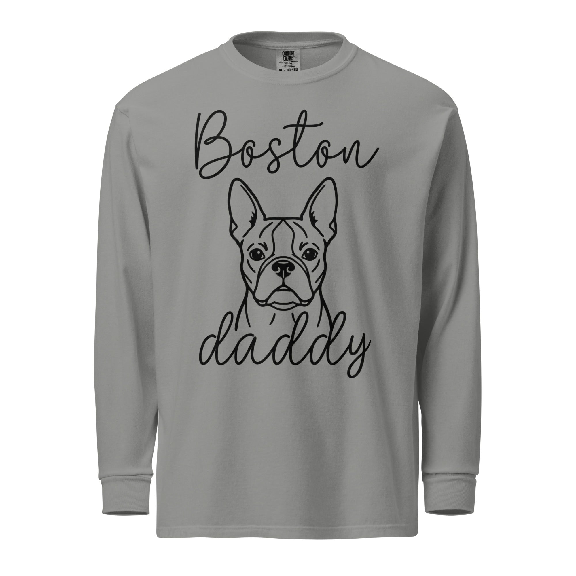 Boston Daddy Mode Garment-Dyed Heavyweight Long-Sleeve Shirt . Grey