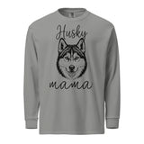 Husky Mama Mode Garment-dyed Heavyweight Long-sleeve Shirt . Grey