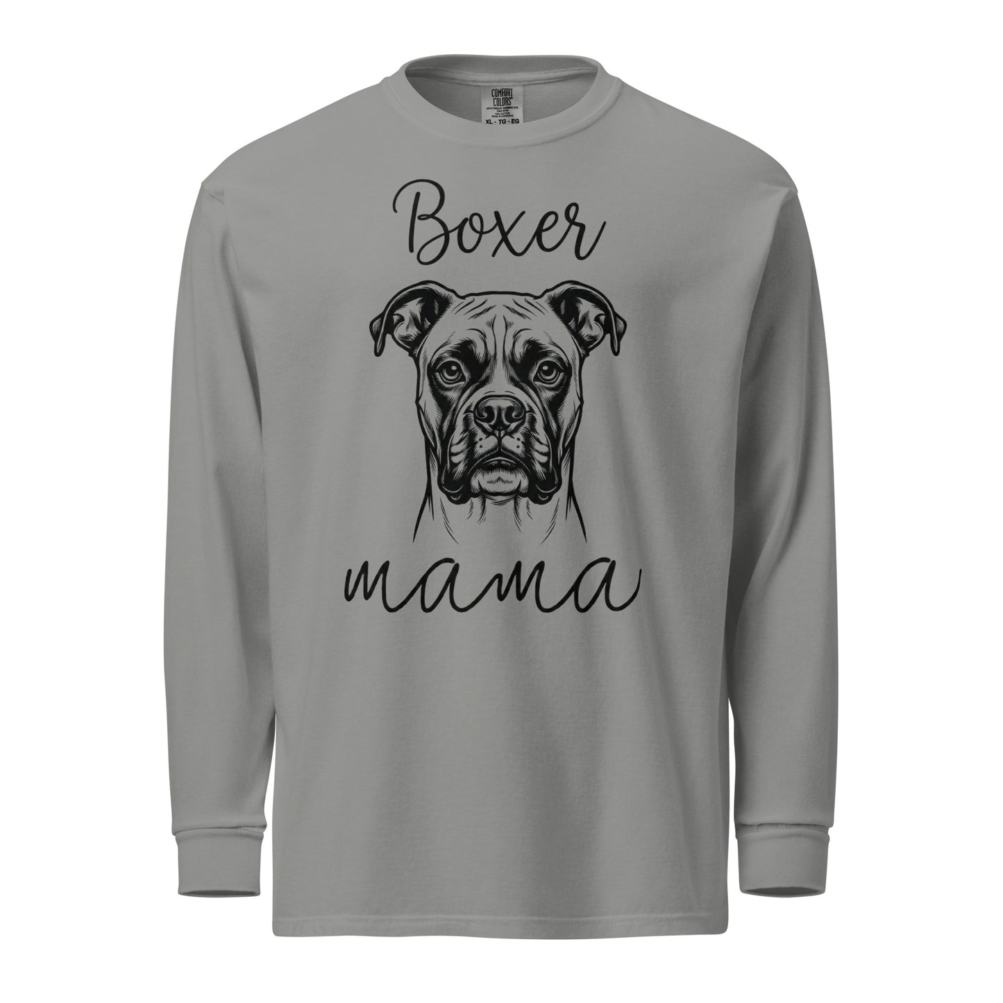 Boxer Mama Mode Garment-dyed Heavyweight Long-sleeve Shirt . Grey