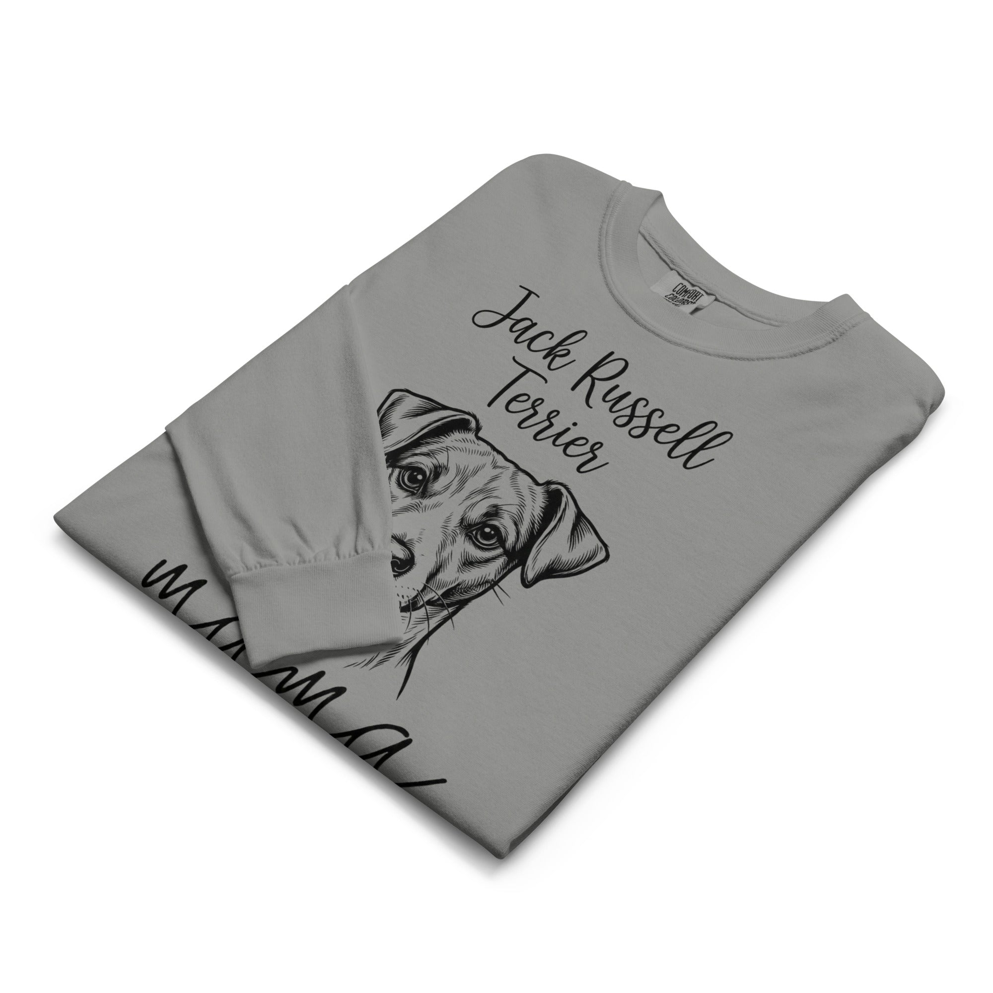 Jack Russell Terrier Mama Mode Garment-dyed Heavyweight Long-sleeve Shirt .