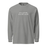 Just A Girl Who Loves Her Jack Russell Terrier Garment-dyed Heavyweight Long-sleeve Shirt . Grey