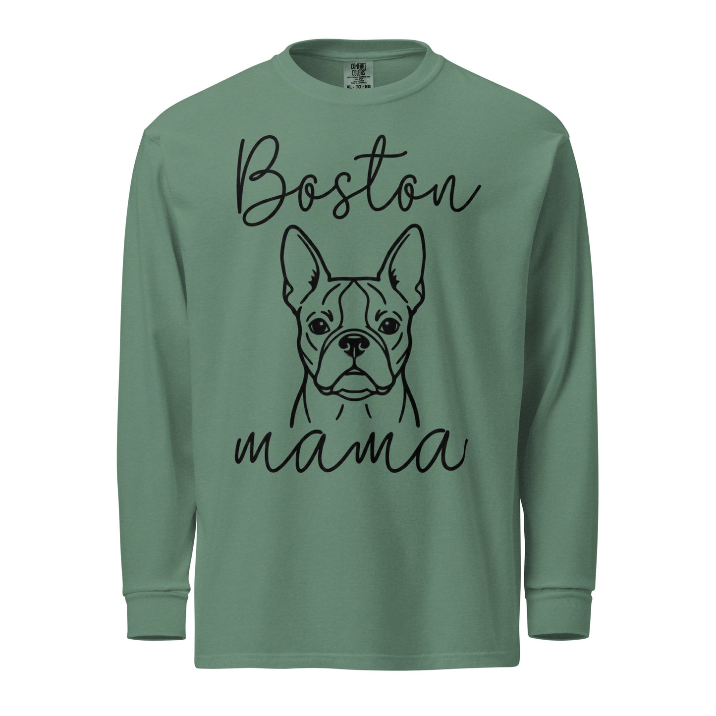 Boston Mama Mode Garment-Dyed Heavyweight Long-Sleeve Shirt . Light Green