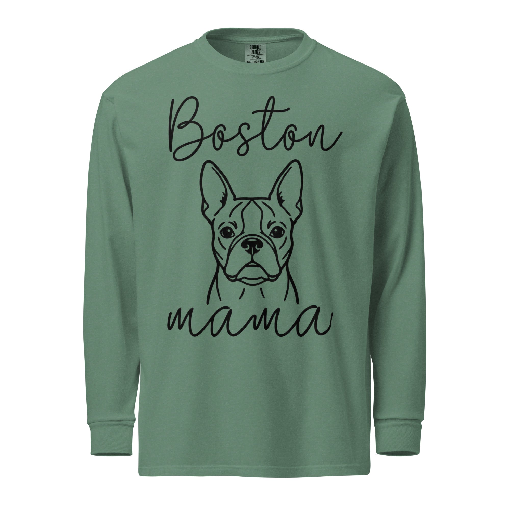 Boston Mama Mode Garment-Dyed Heavyweight Long-Sleeve Shirt . Light Green