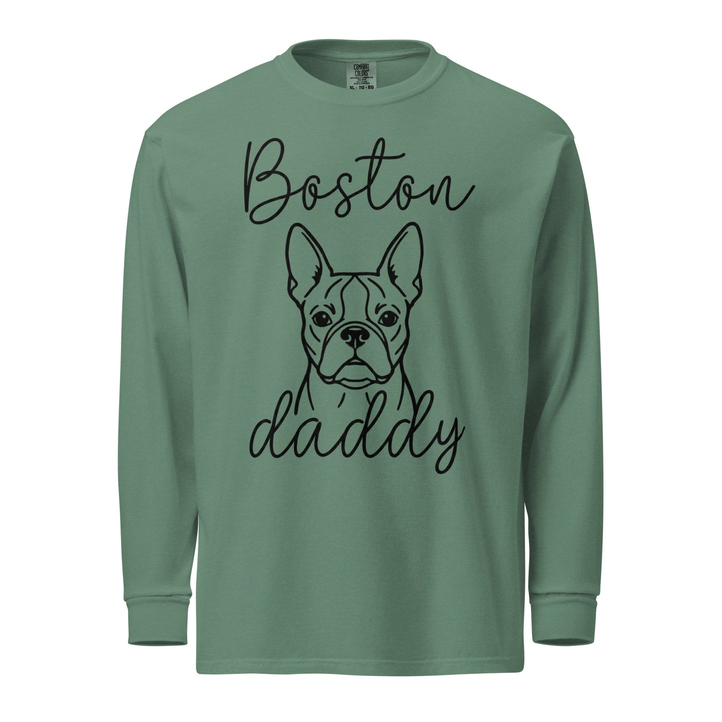 Boston Daddy Mode Garment-Dyed Heavyweight Long-Sleeve Shirt . Light Green