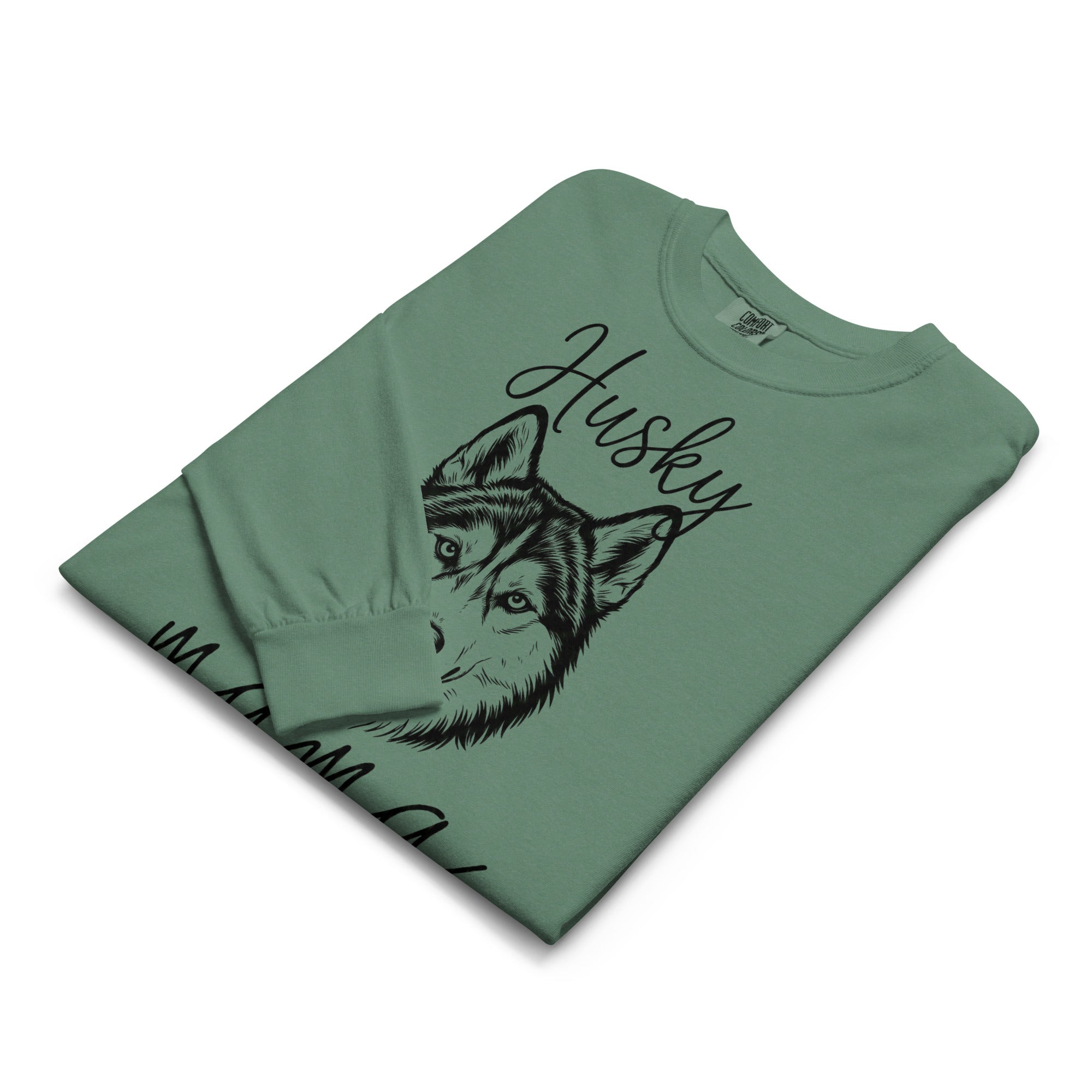 Husky Mama Mode Garment-dyed Heavyweight Long-sleeve Shirt .