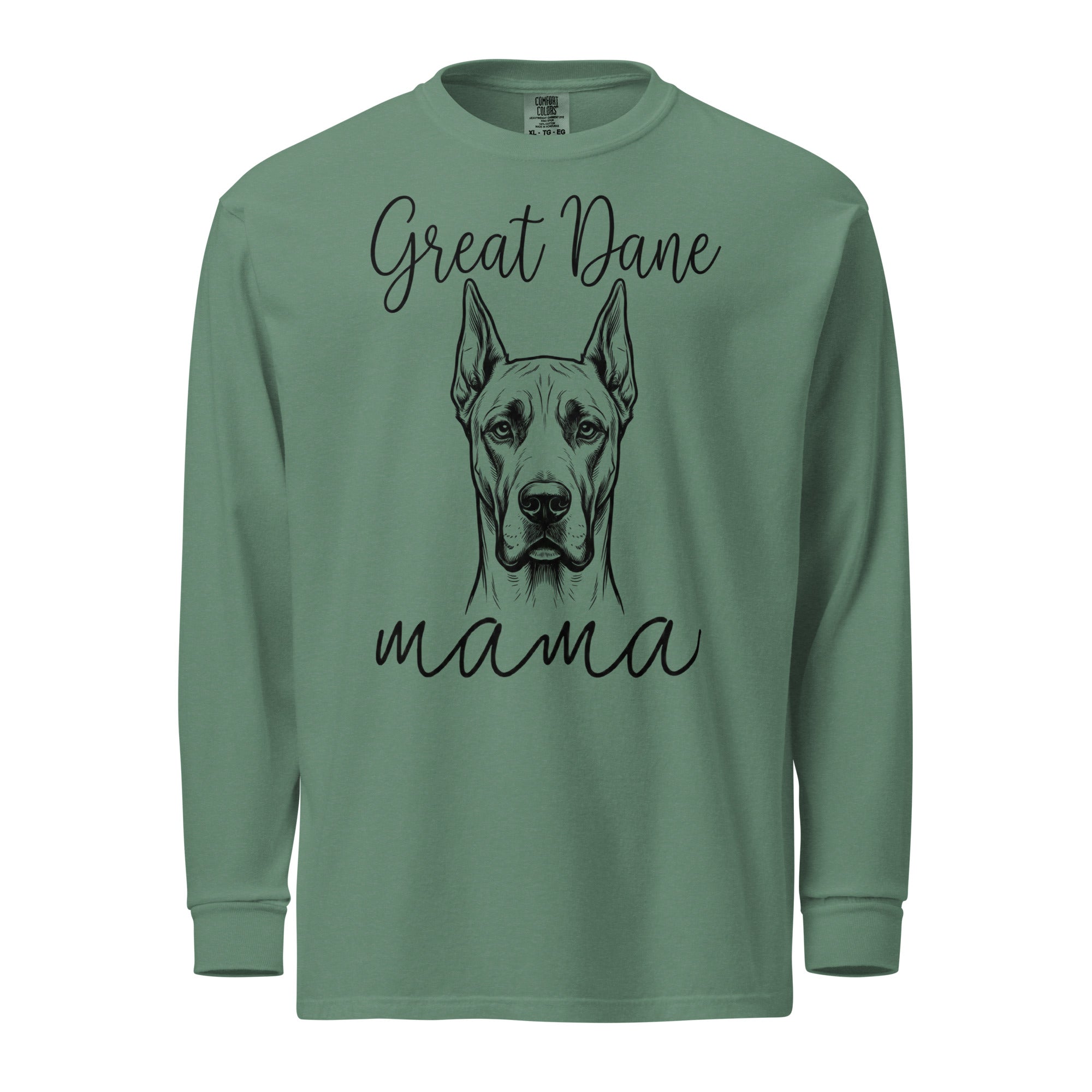 Great Dane Mama Mode Garment-dyed Heavyweight Long-sleeve Shirt . Light Green