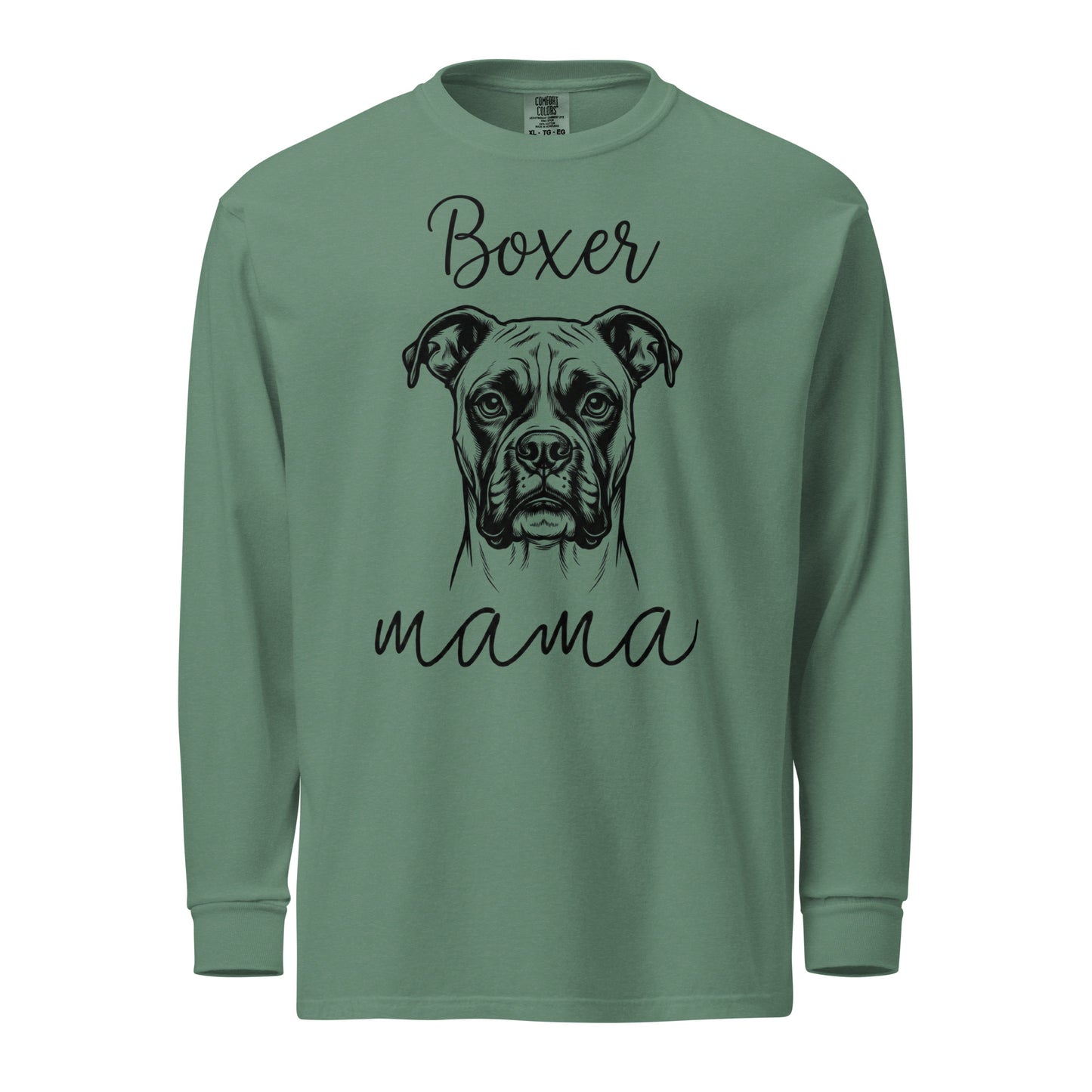 Boxer Mama Mode Garment-dyed Heavyweight Long-sleeve Shirt . Light Green