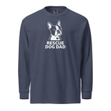 Rescue Dog Dad Garment-Dyed Heavyweight Long-Sleeve Shirt . Navy
