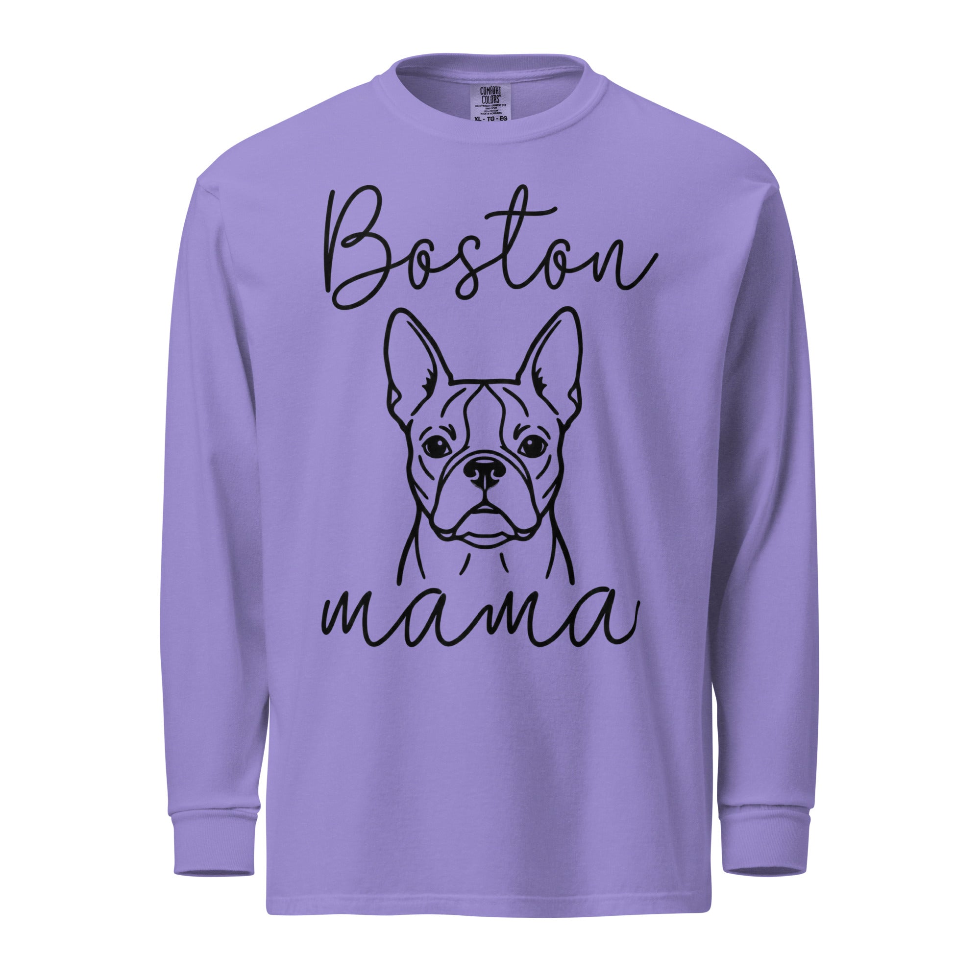 Boston Mama Mode Garment-Dyed Heavyweight Long-Sleeve Shirt . Violet