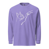 Dog Fist Bump Garment-Dyed Heavyweight Long-Sleeve Shirt . Violet