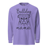 English Bulldog Mama Mode Garment-dyed Heavyweight Long-sleeve Shirt . Violet
