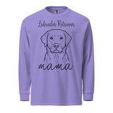 Labrador Retriever Mama Mode Garment-dyed Heavyweight Long-sleeve Shirt . Violet