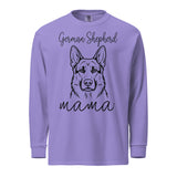 German Shepherd Mama Mode Garment-dyed Heavyweight Long-sleeve Shirt . Violet