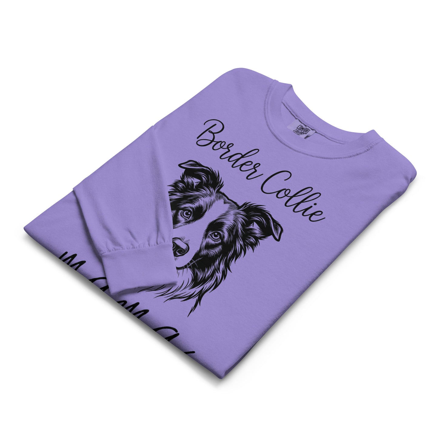 Border Collie Mama Mode Garment-dyed Heavyweight Long-sleeve Shirt .