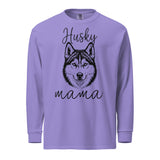 Husky Mama Mode Garment-dyed Heavyweight Long-sleeve Shirt . Violet