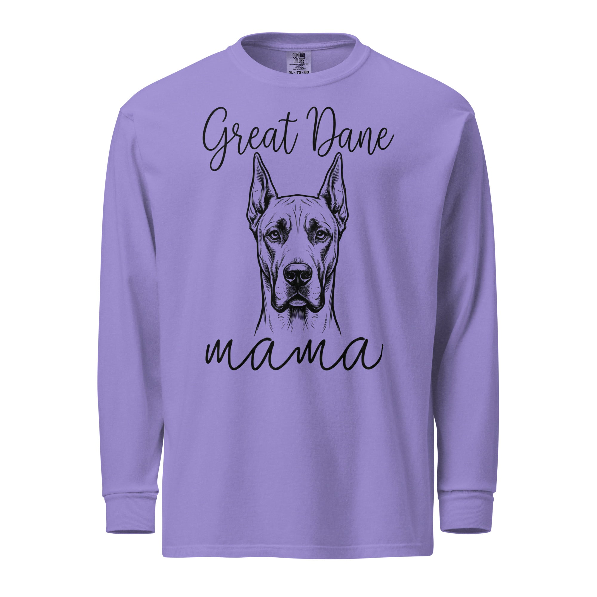 Great Dane Mama Mode Garment-dyed Heavyweight Long-sleeve Shirt . Violet