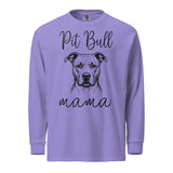 Pit Bull Mama Mode Garment-dyed Heavyweight Long-sleeve Shirt . Violet