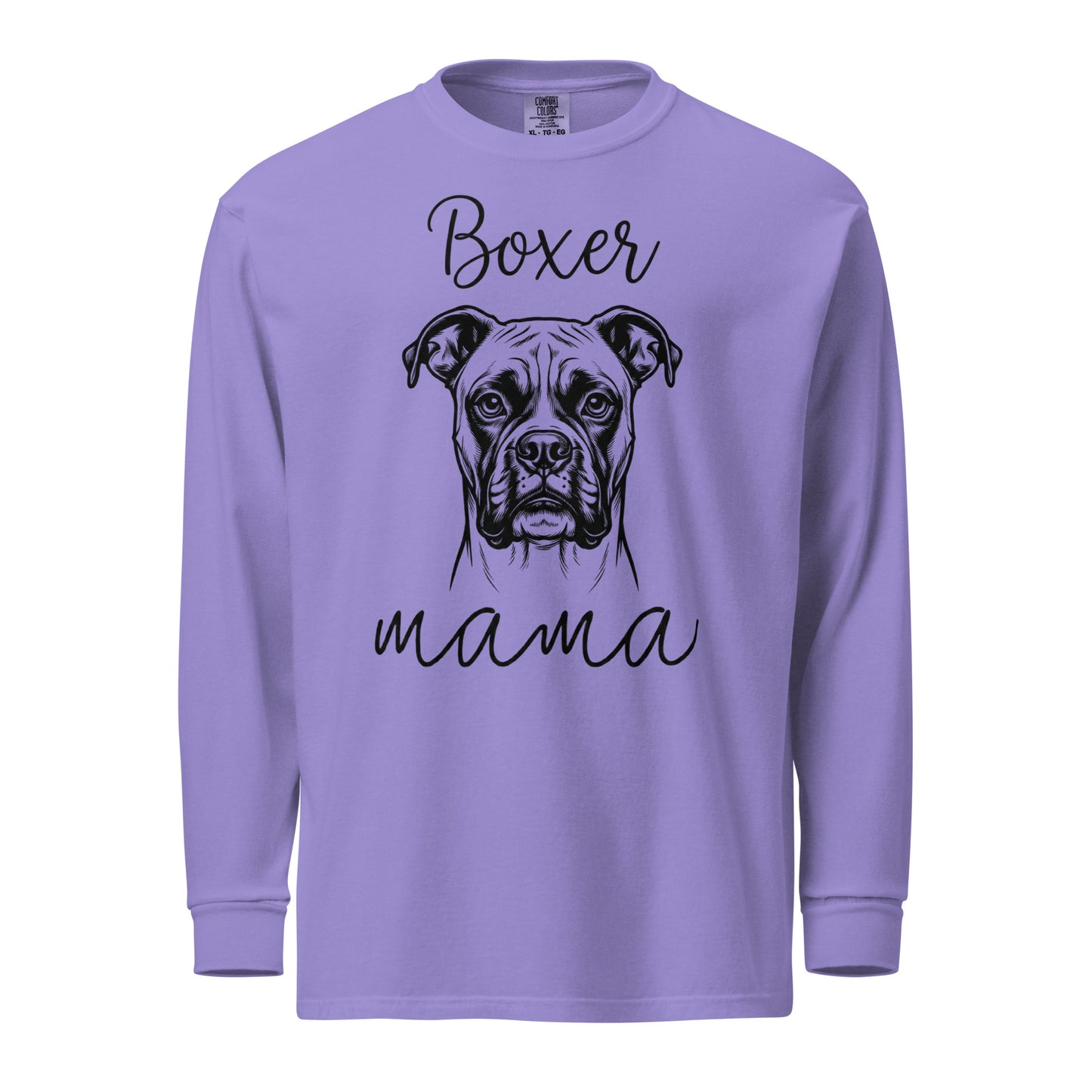 Boxer Mama Mode Garment-dyed Heavyweight Long-sleeve Shirt . Violet