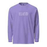 Just A Girl Who Loves Her German Shepherd GSD Garment-dyed Heavyweight Long-sleeve Shirt . Violet